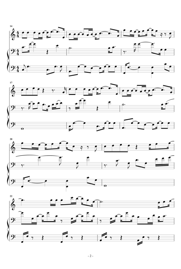 我害怕 钢琴弹唱谱 - 薛之谦