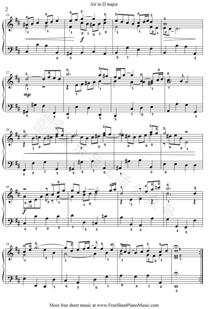 G弦上的咏叹调 钢琴谱