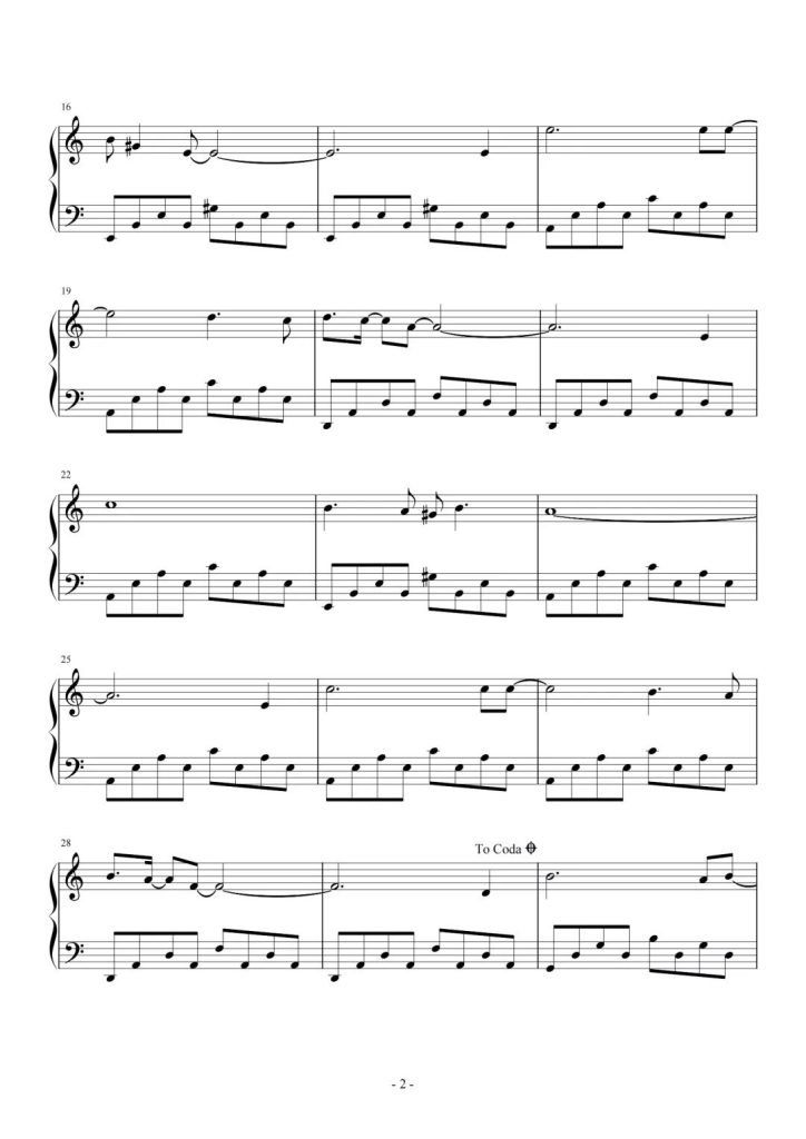 悬崖之上  钢琴谱 - 周深