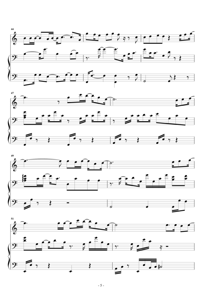 我害怕 钢琴弹唱谱 - 薛之谦