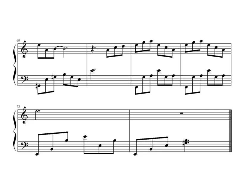 爱 钢琴谱 - 莫文蔚