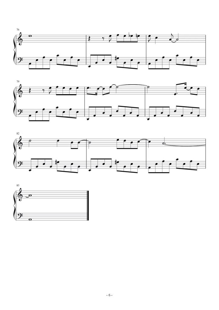 悬崖之上  钢琴谱 - 周深