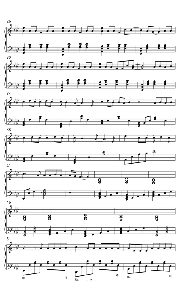 下坠 Falling 钢琴谱