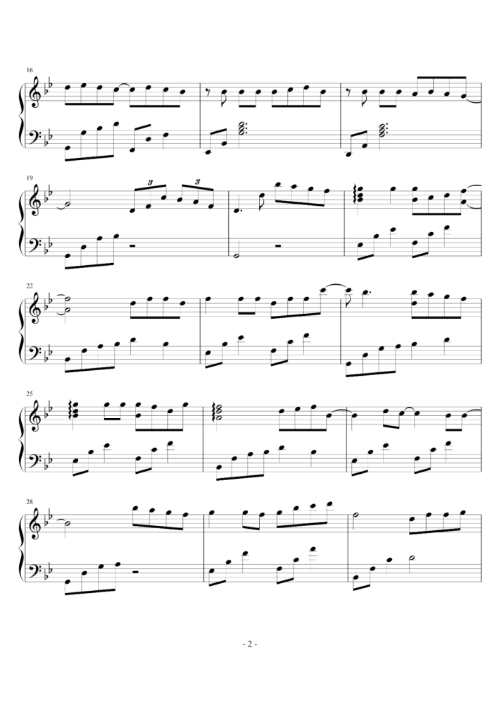 虹之间 钢琴曲谱 - 爱情公寓4插曲