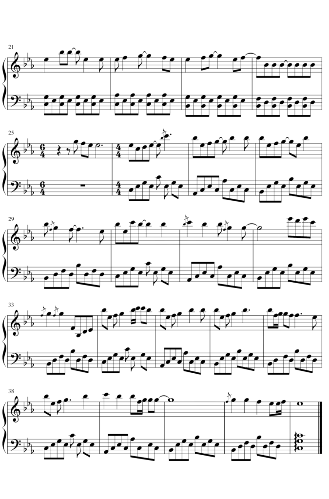 坠落星空 钢琴谱