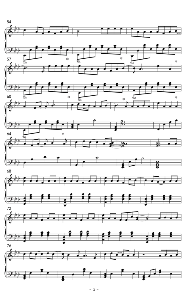 下坠 Falling 钢琴谱