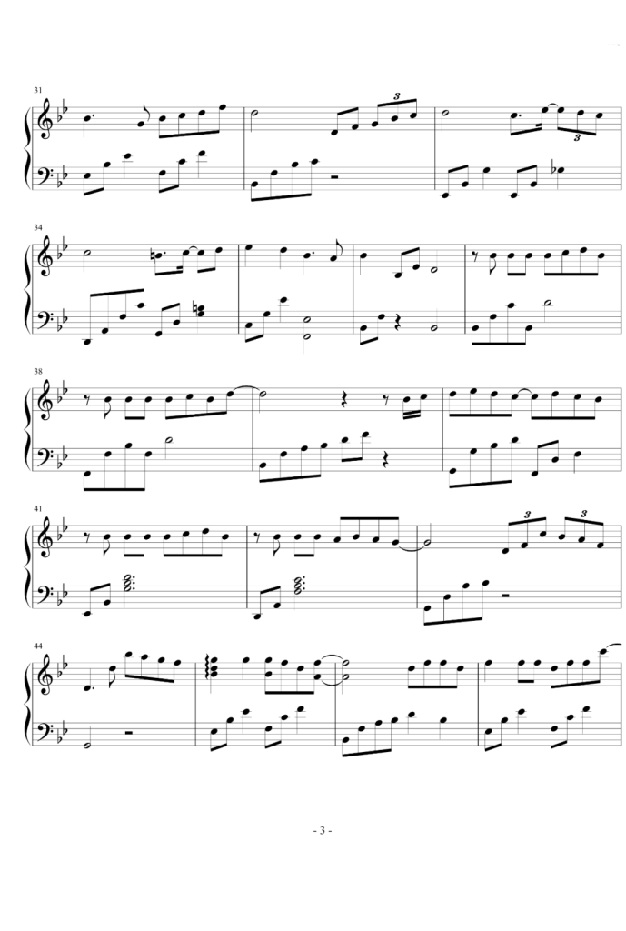 虹之间 钢琴曲谱 - 爱情公寓4插曲