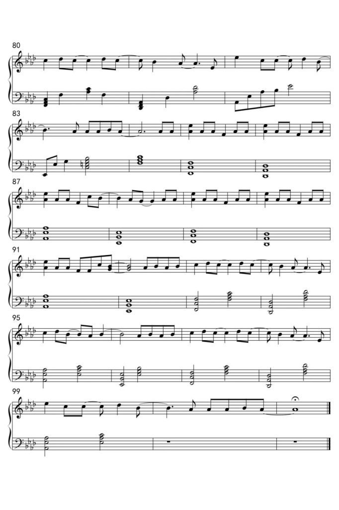 下坠 Falling 钢琴谱