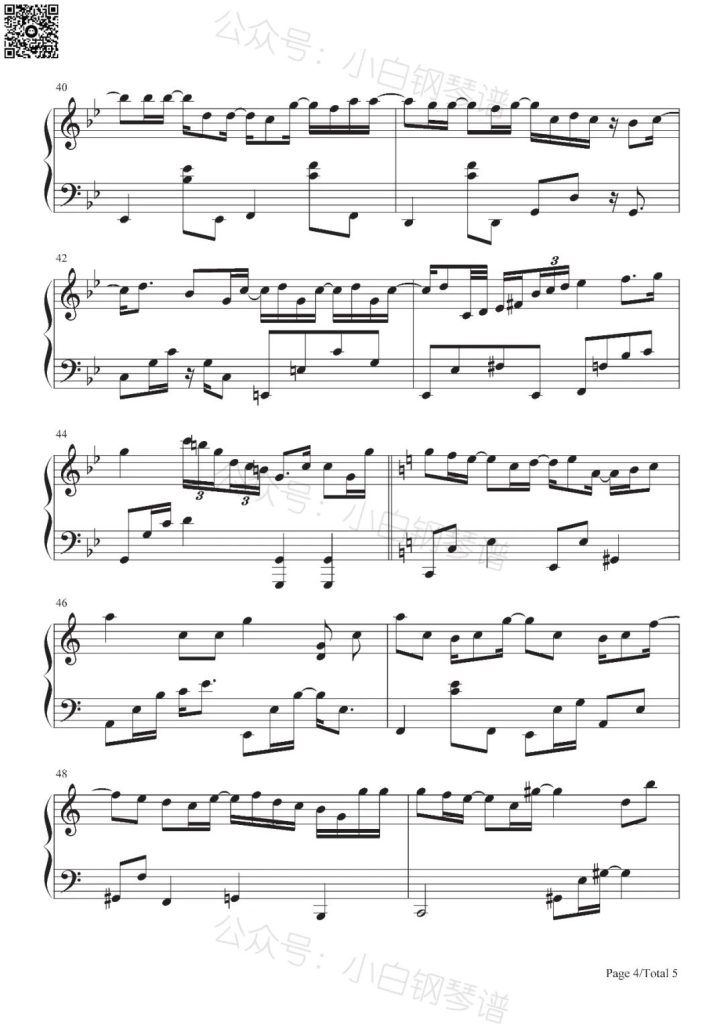 独孤娱乐 钢琴曲谱 - 林俊杰