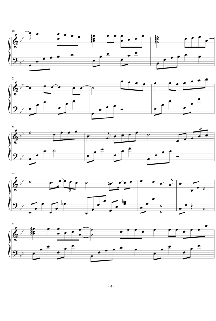 虹之间 钢琴曲谱 - 爱情公寓4插曲