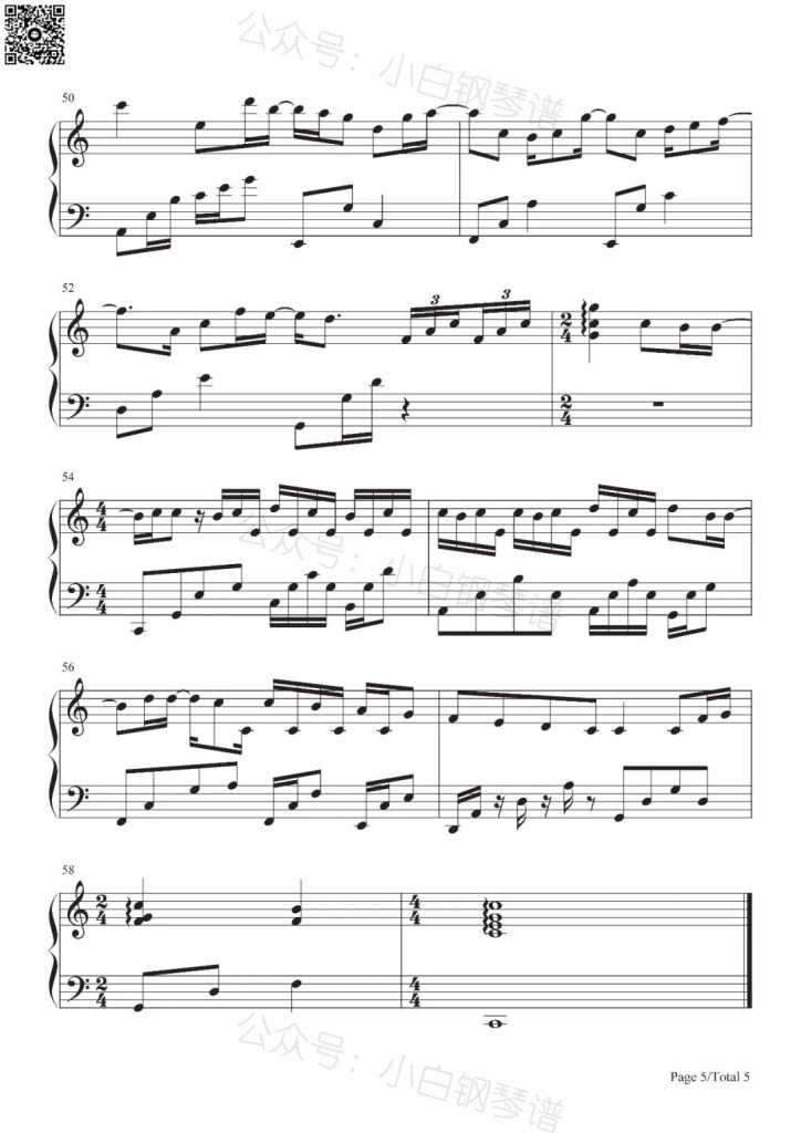 独孤娱乐 钢琴曲谱 - 林俊杰