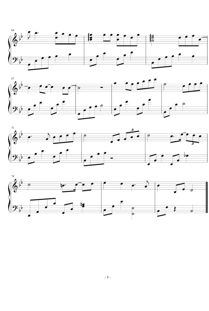 虹之间 钢琴曲谱 - 爱情公寓4插曲