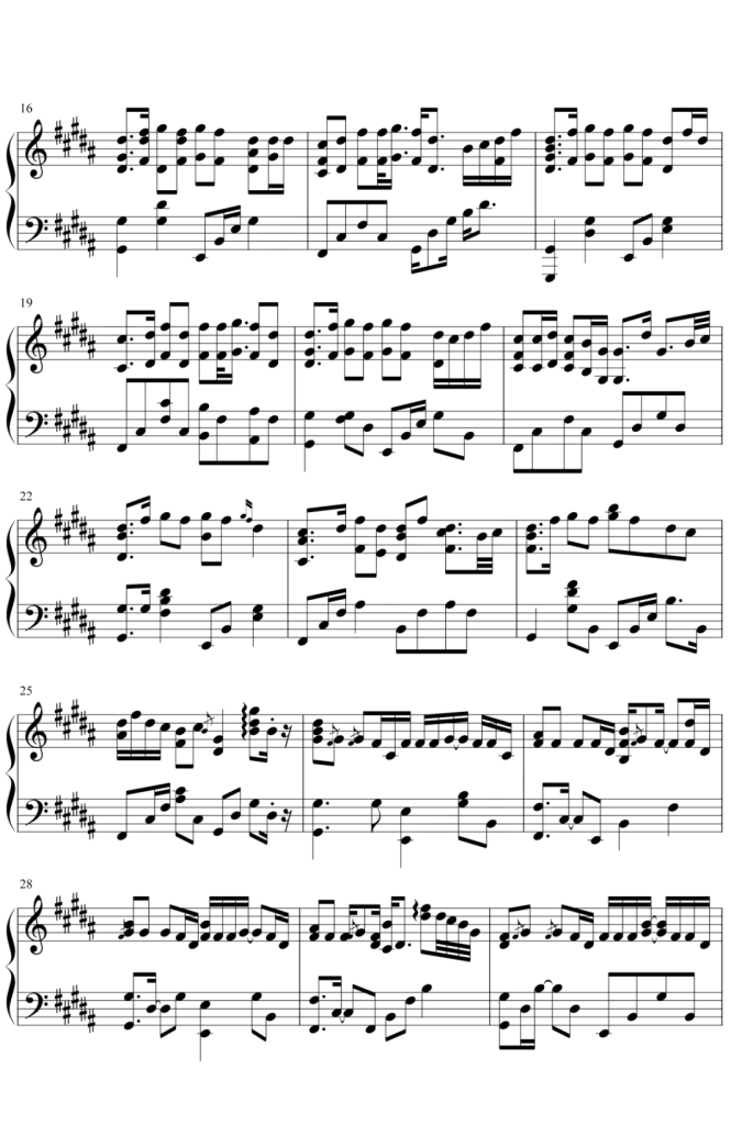 下山 钢琴谱 - 抖音热曲