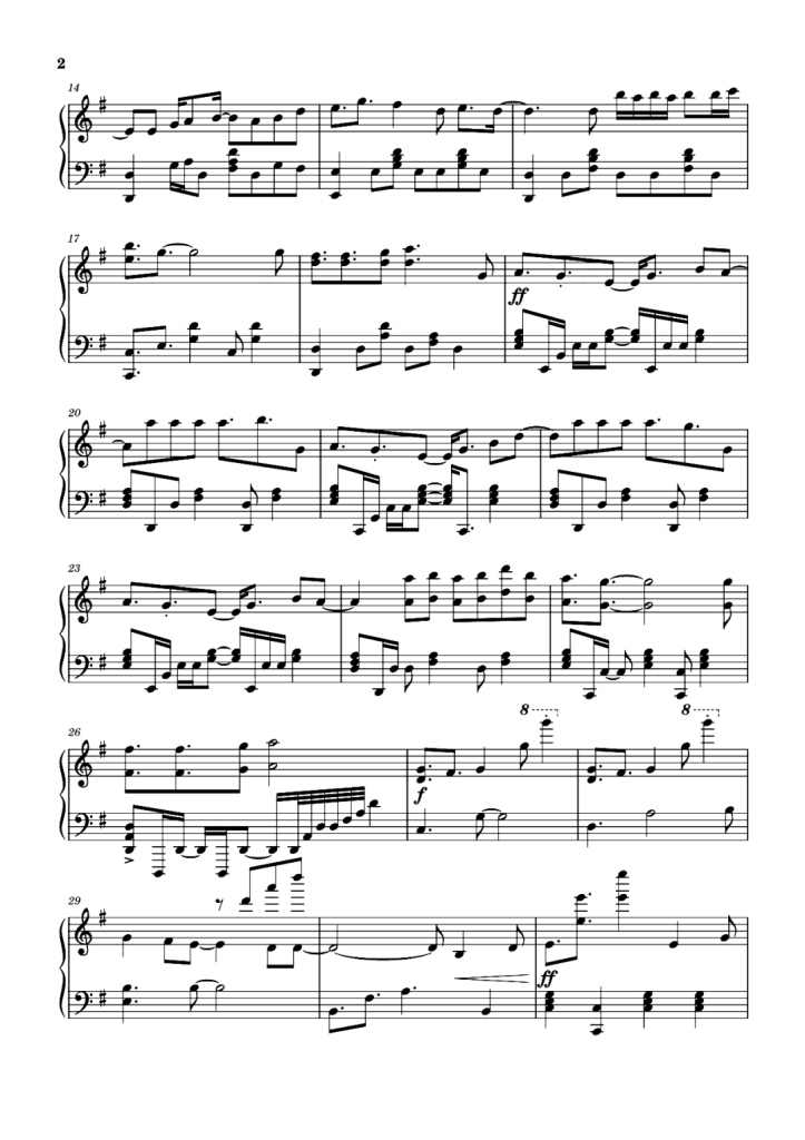 红莲华 钢琴谱 - 鬼灭之刃配乐