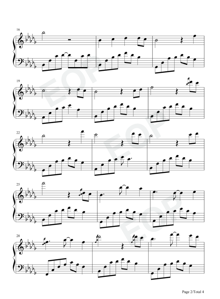 夜的钢琴曲十四 钢琴谱- 石进