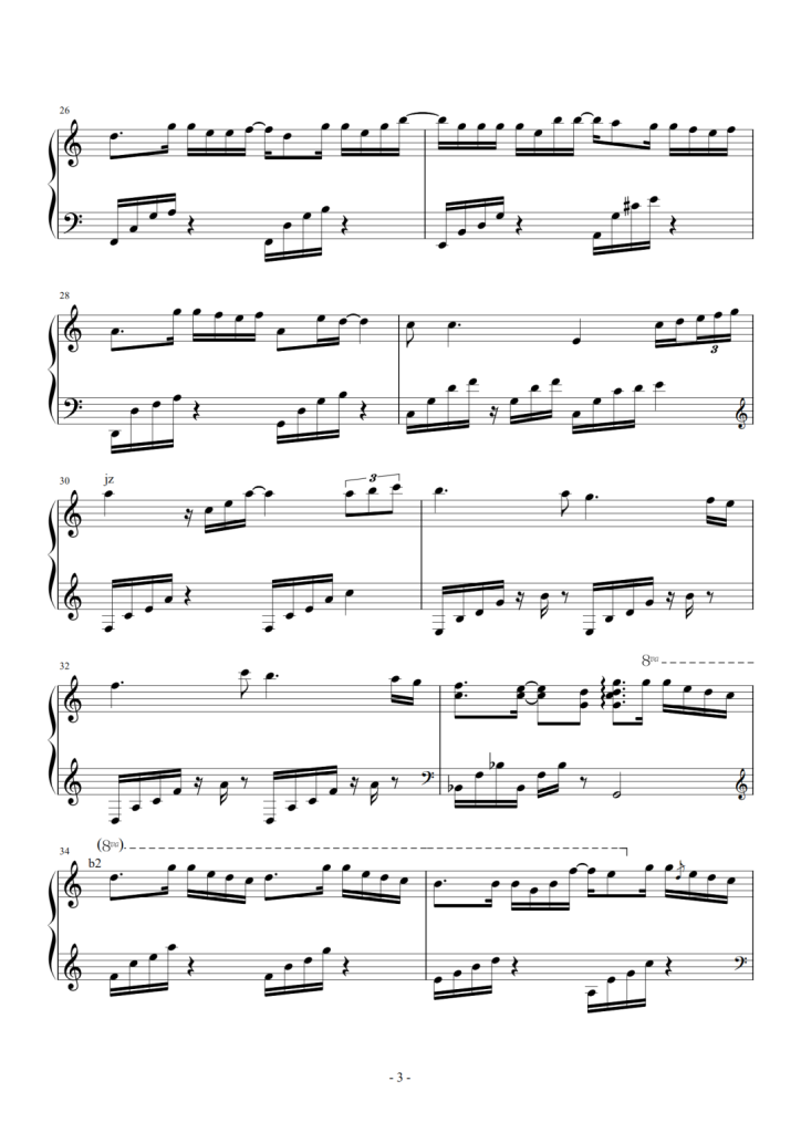 星空剪影 钢琴曲谱 - 蓝心羽