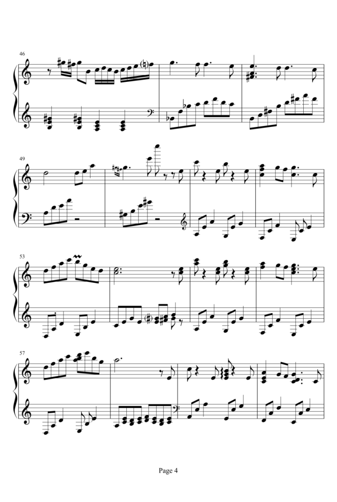 更替的四季 钢琴曲谱 - 魔女宅急便插曲 - 久石让