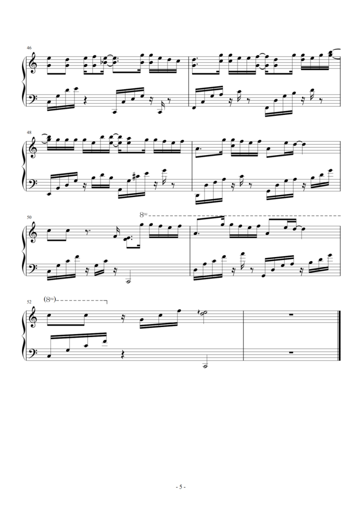 星空剪影 钢琴曲谱 - 蓝心羽