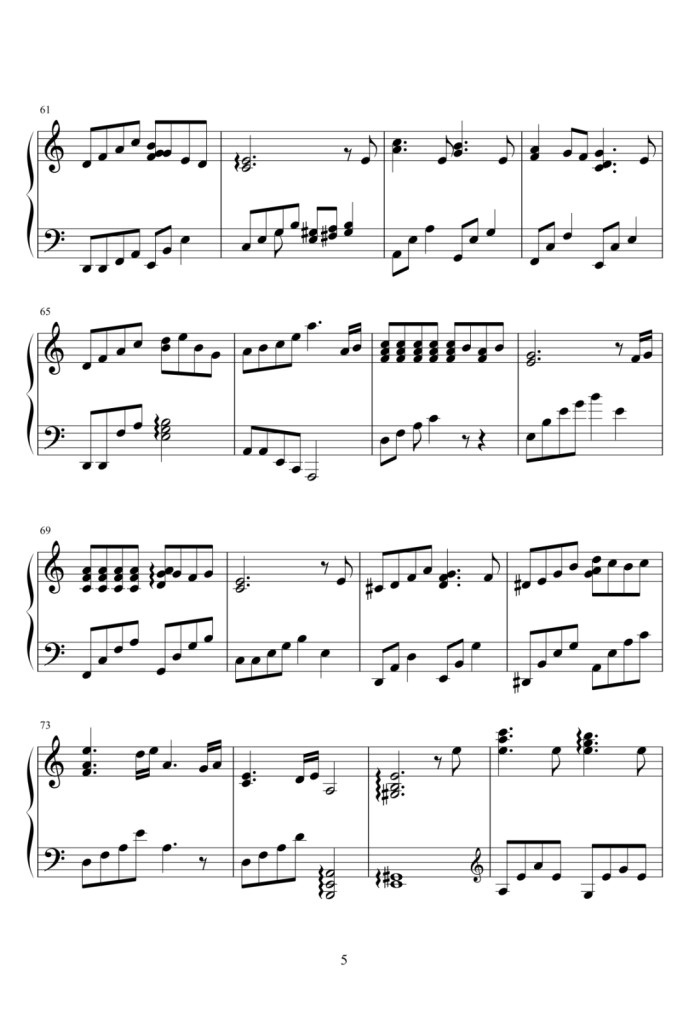 更替的四季 钢琴曲谱 - 魔女宅急便插曲 - 久石让