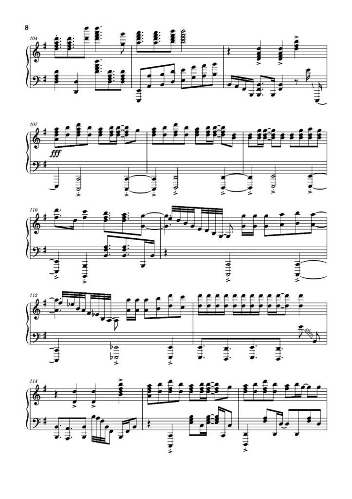 红莲华 钢琴谱 - 鬼灭之刃配乐