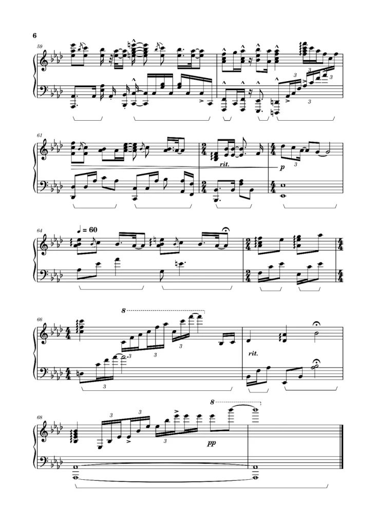 指纹 钢琴曲谱