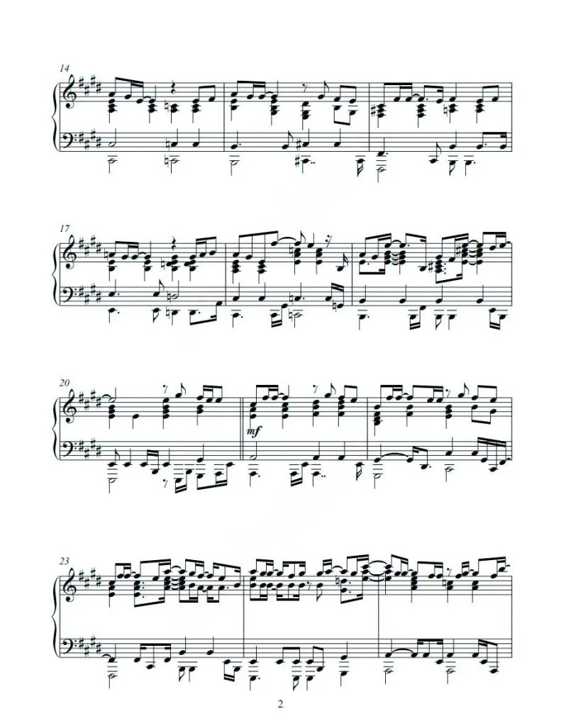 最长的电影 钢琴谱 - 周杰伦