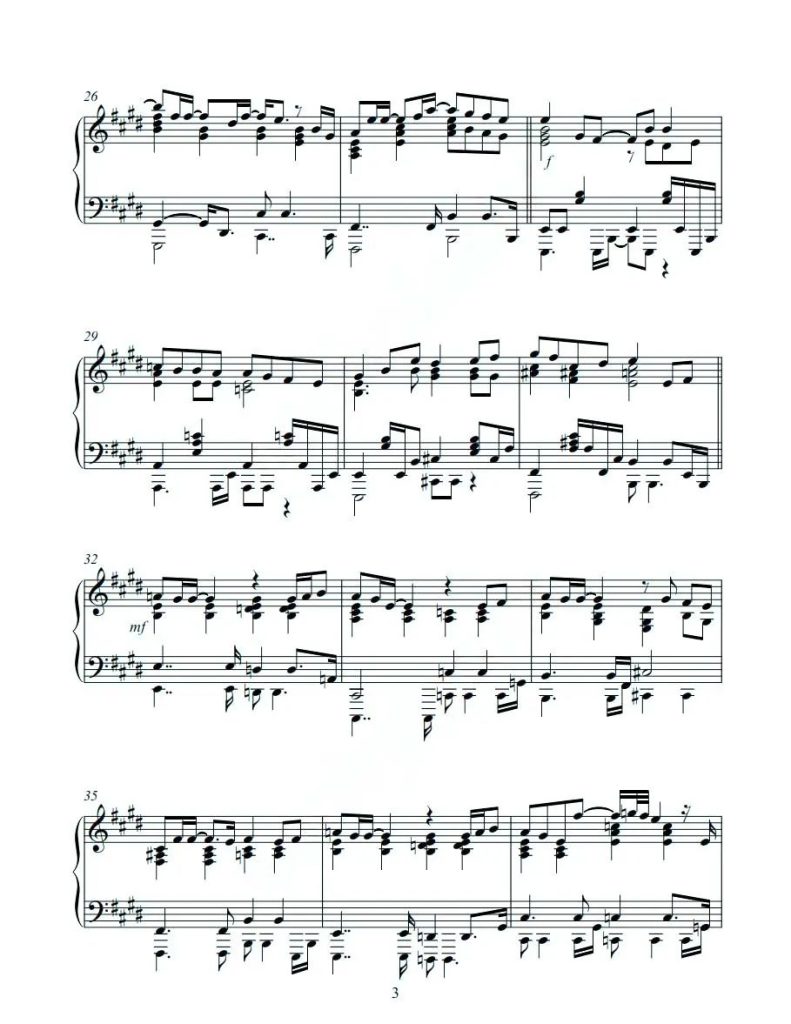 最长的电影 钢琴谱 - 周杰伦