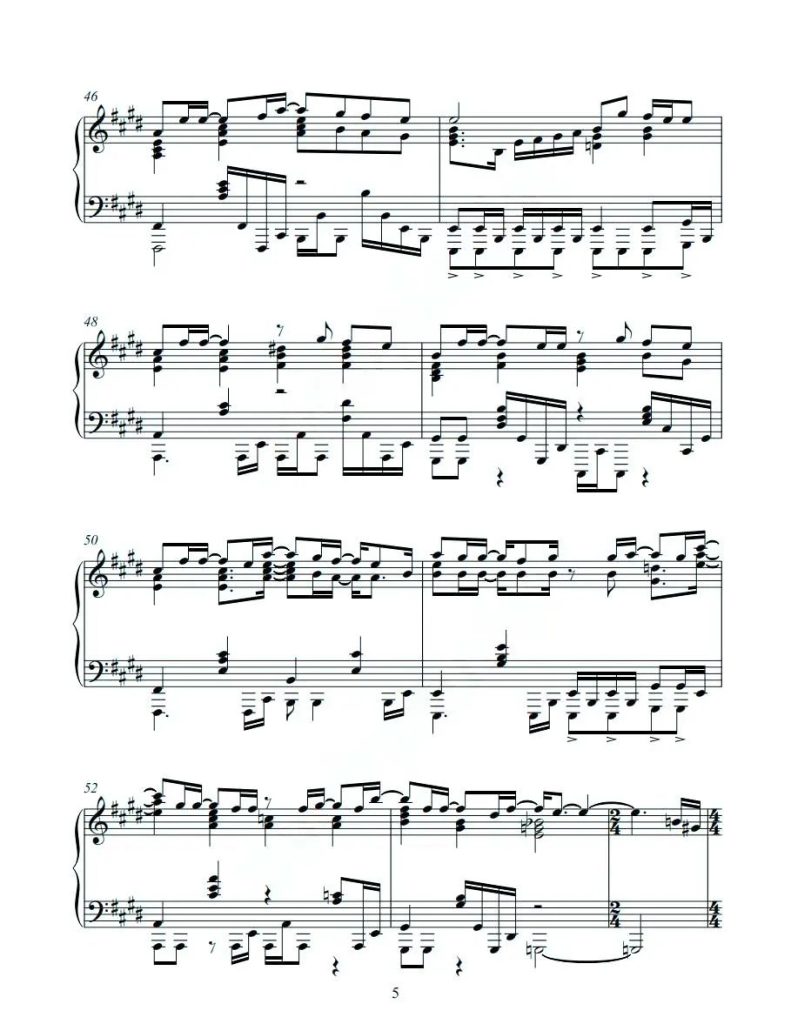 最长的电影 钢琴谱 - 周杰伦