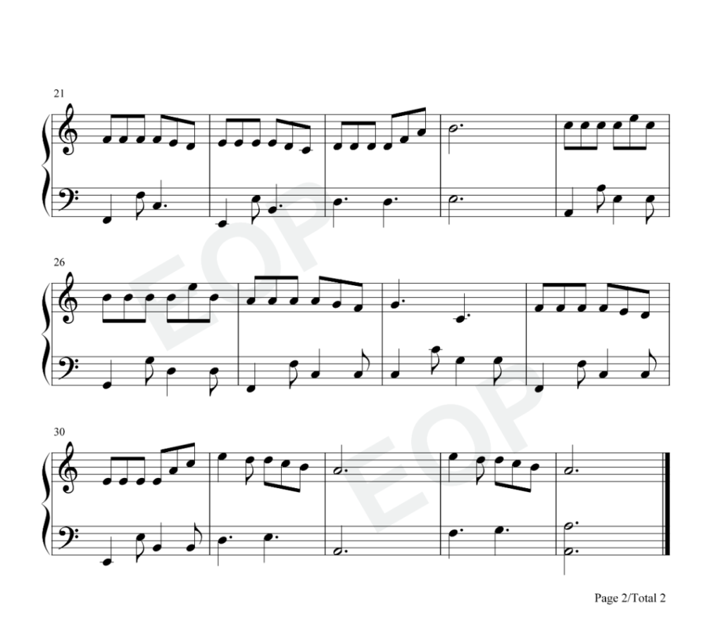 三生三世 钢琴谱